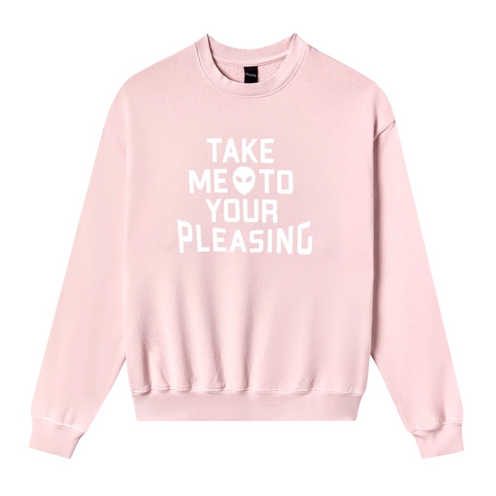 Pink harry styles pleasing Crewneck Sweater “take me to your pleasing”